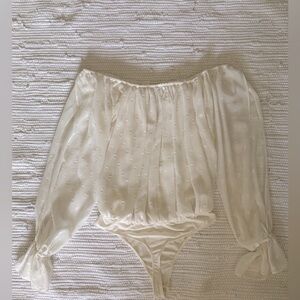 Express White Women Body Suit Blouse